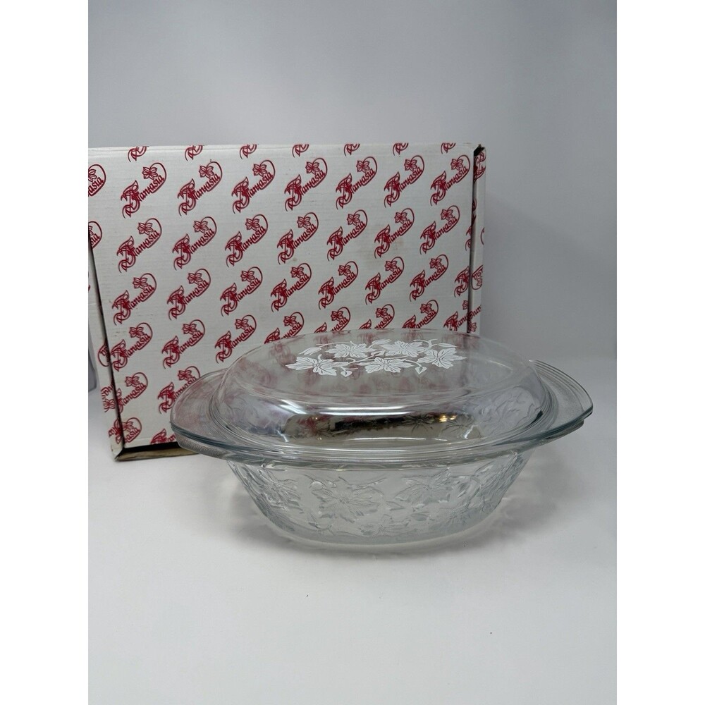 Vintage 1988 Princess House Fantasia Crystal 3 Qt Covered Casserole Dish #529